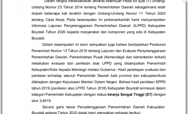 ILPPD PEMERINTAH KABUPATEN BOYOLALI TAHUN 2020